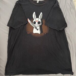 TeeTurtle Jason Voorhees Bunny Horror Parody Graphic Streetwear T-Shirt Black XL